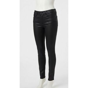 L'AGENCE Marguerite High Rise Skinny Coated Jeans Black Wash Size 27